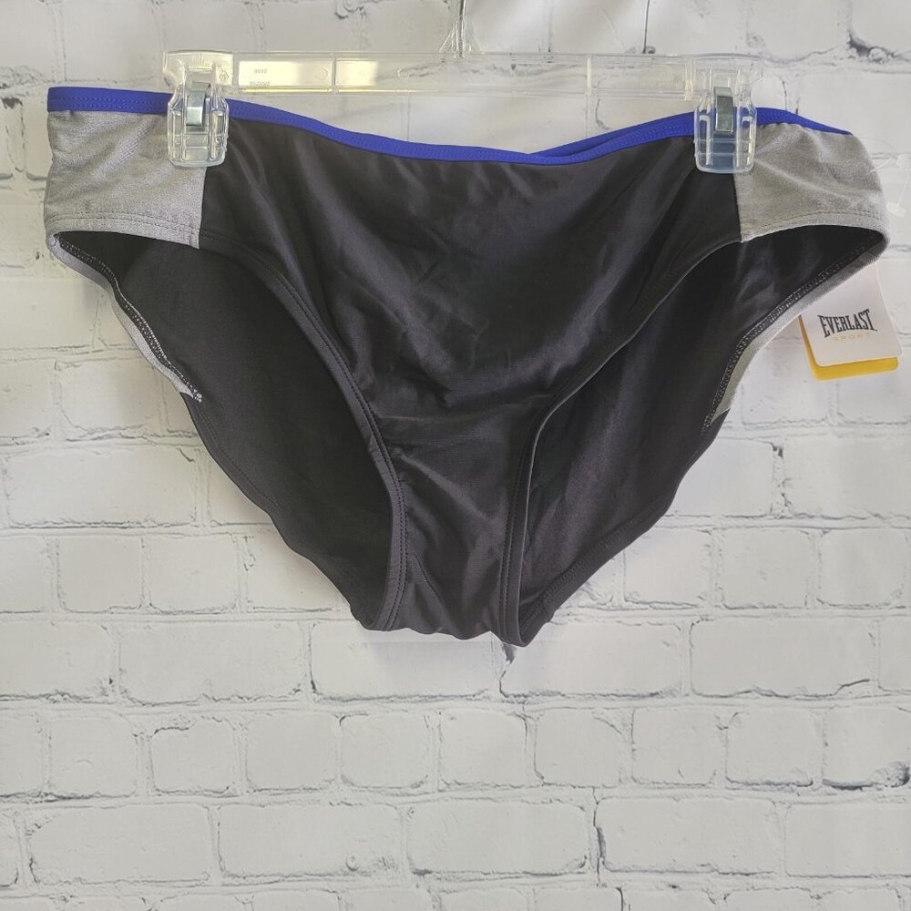 Womens Everlast Sport Swimsuit Bottoms Black & Gray Womens Size 16 NWT NEW